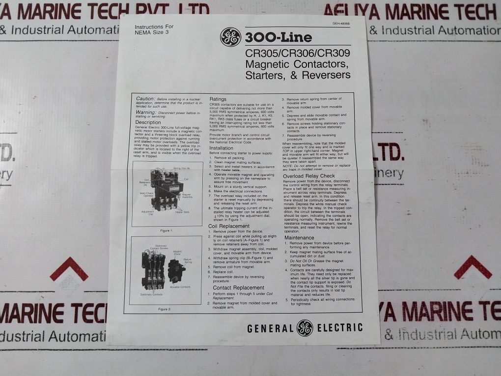 General Electric Cr306E002#**Xaaaal Magnetic Contactors, Starters & Reversers