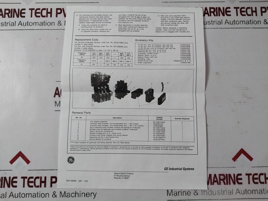 General Electric Cr306E002#**Xaaaal Magnetic Contactors, Starters & Reversers