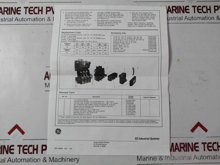 General Electric Cr306E002#**Xaaaal Magnetic Contactors, Starters & Reversers