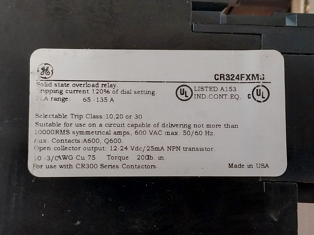General Electric Cr306F002 Magnetic Starter