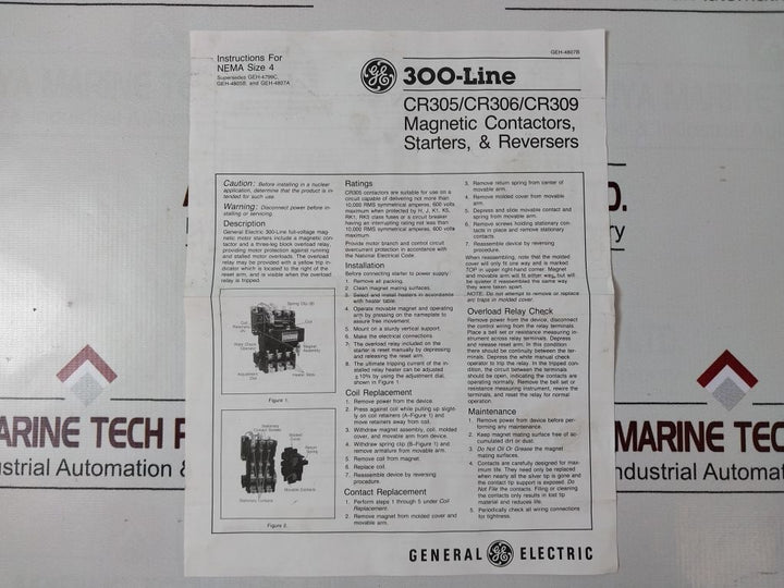 General Electric Cr306F002 Magnetic Starter