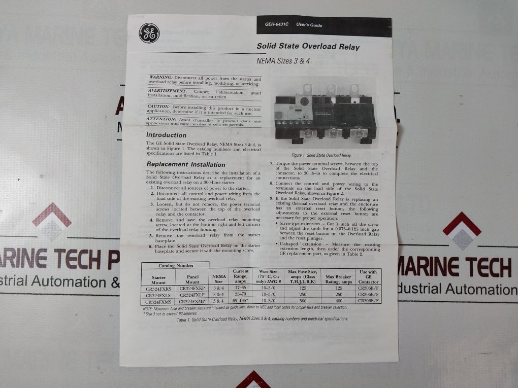 General Electric Cr306F002 Magnetic Starter