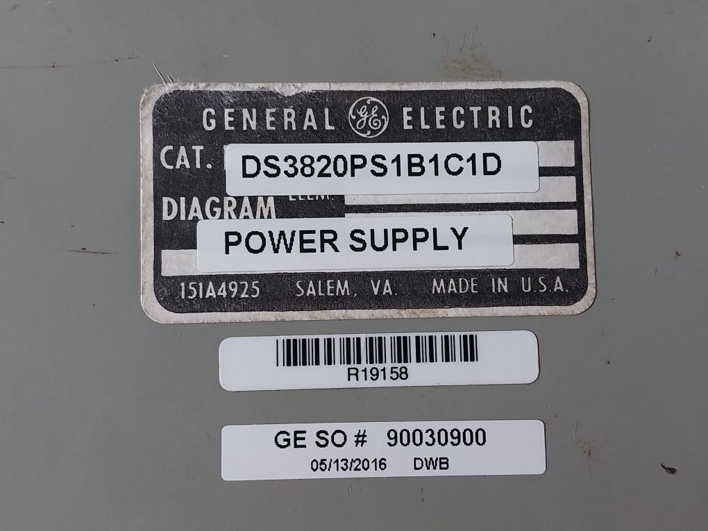General Electric Ds3820Ps1B1C1D Power Supply Module