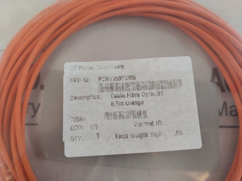 General Electric Pcr110003065 Fibre Optic St 6.6M Orange Cable
