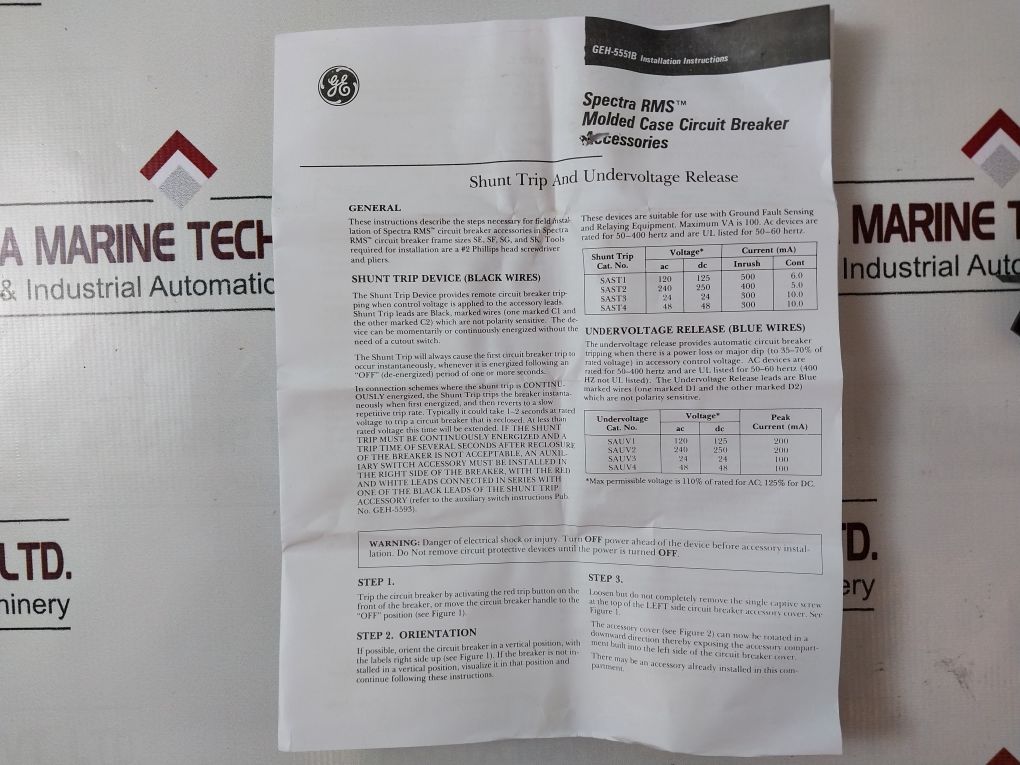 General Electric Sast1 Shunt Trip Device