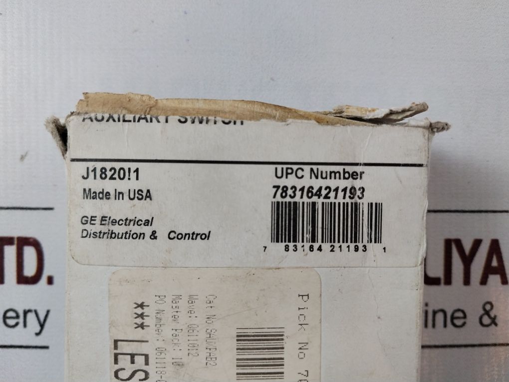 General Electric Sauxpab2 Auxiliary Switch