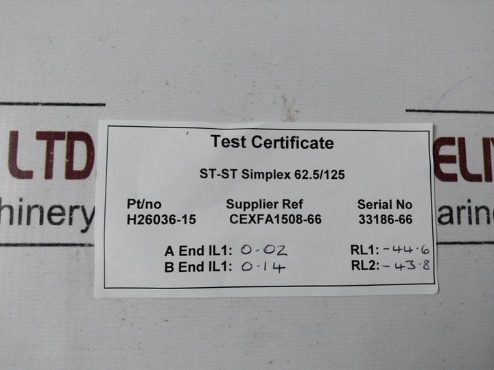 General Electric 110003065 Fibre Optic Cable St 6.6M St-st Simplex 62.5/125