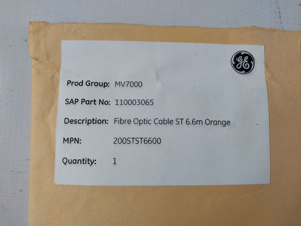 General Electric 110003065 Fibre Optic Cable St 6.6M St-st Simplex 62.5/125