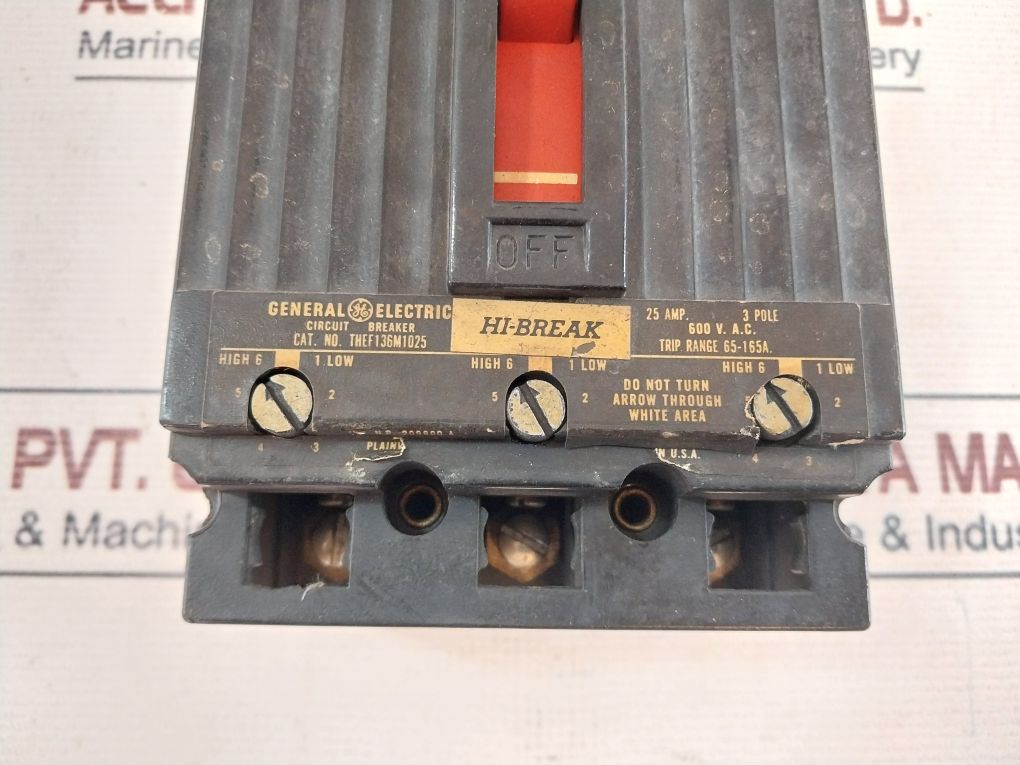 General Electric Thef136M1025 Circuit Breaker 600 V.A.C.