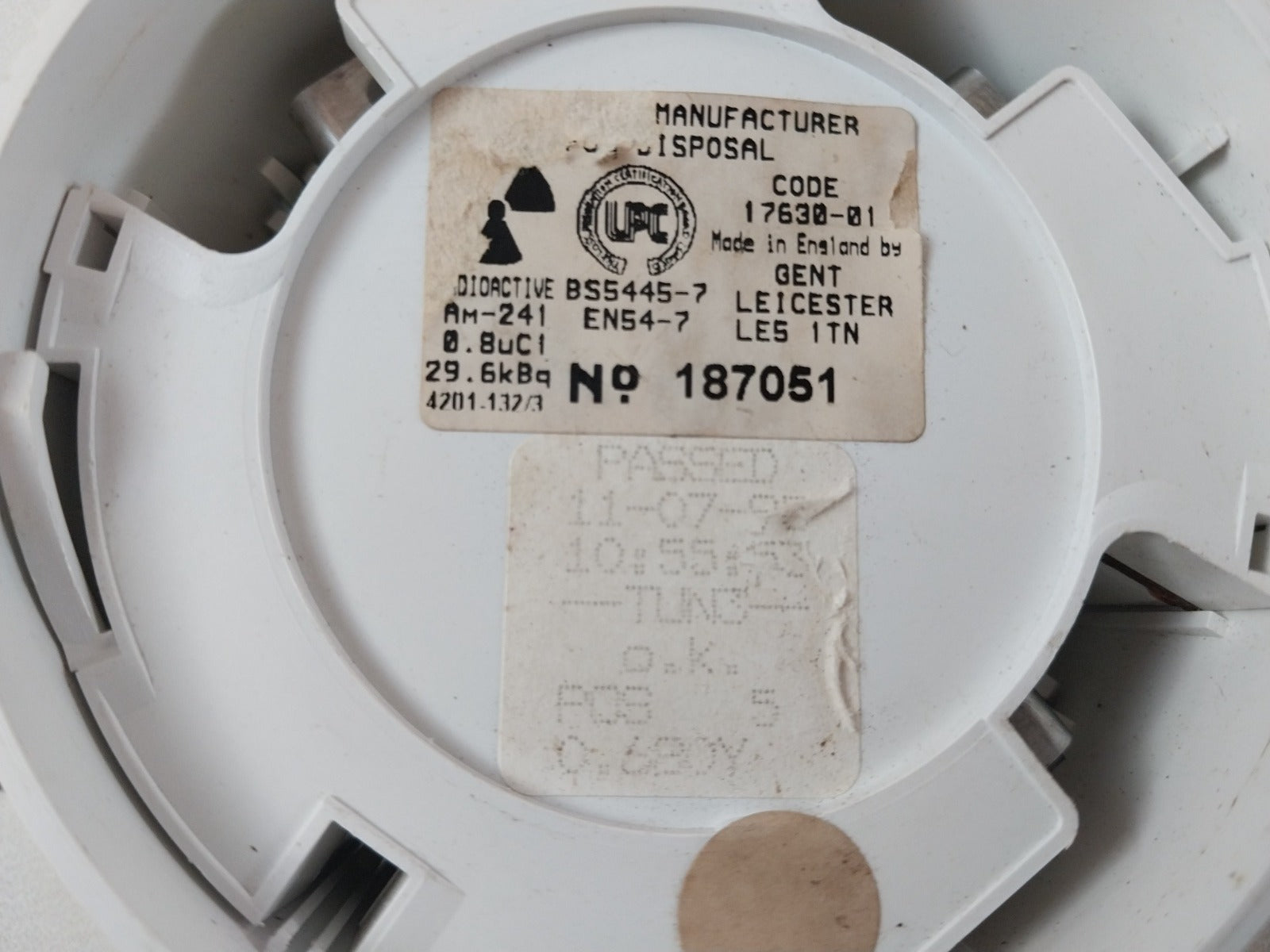 Gent 17630-01 Ionisation Smoke/Heat Detector With 17600-01 Base
