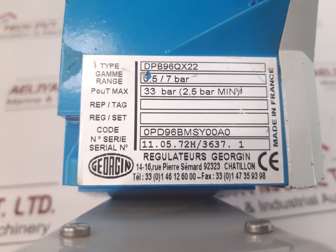 Georgin Dpb96Qx22 Differential Pressure Switch