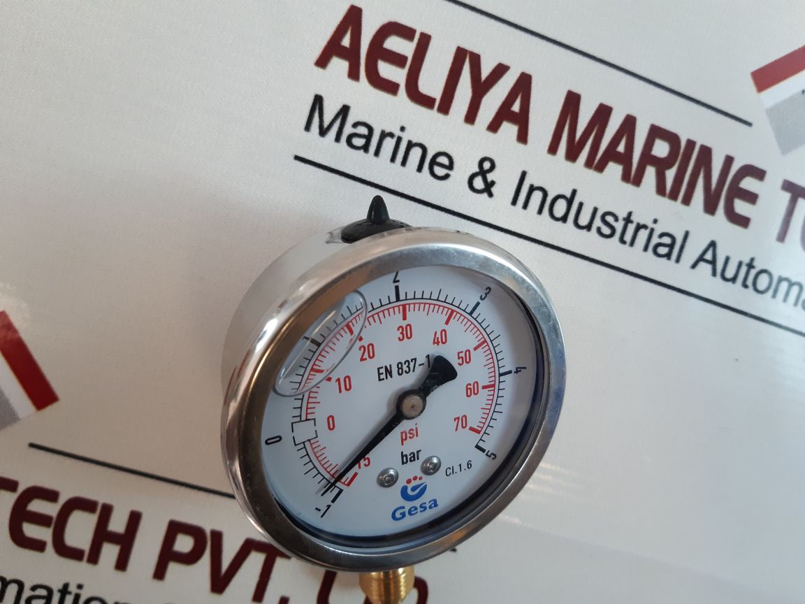 Gesa En 837-1 Cl.1.6 Pressure Gauge -15 To 70 Psi -1 To 5 Bar
