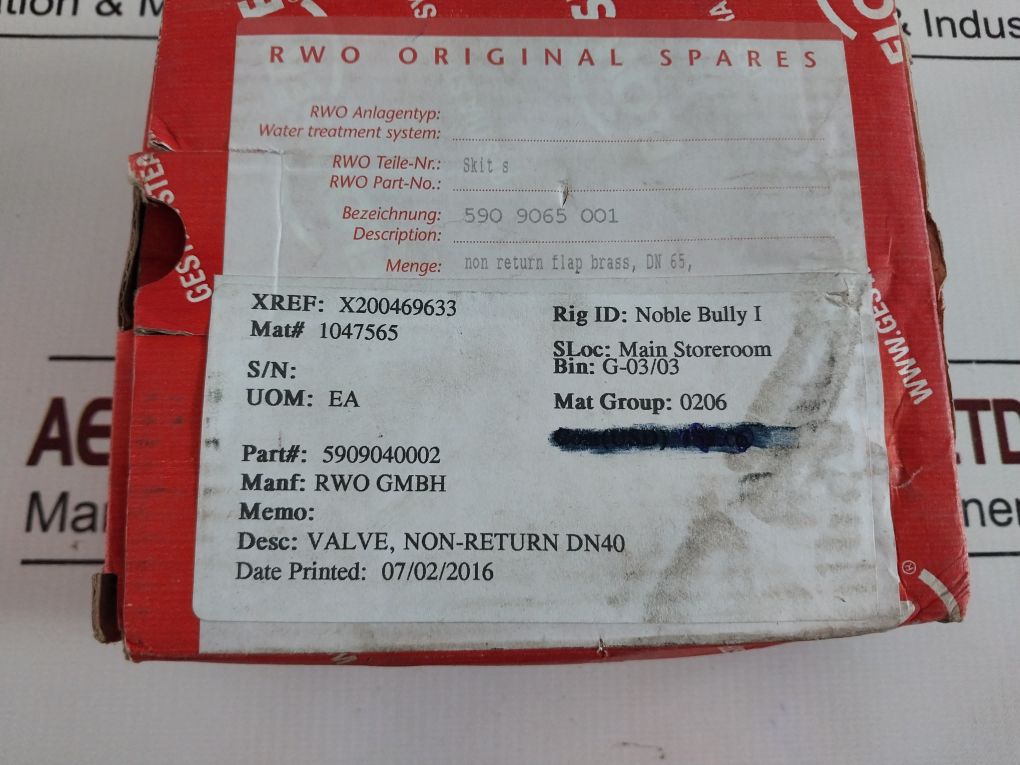 Gestra Rk 71,Dn 65 Hd Valve Pn16Cw617N