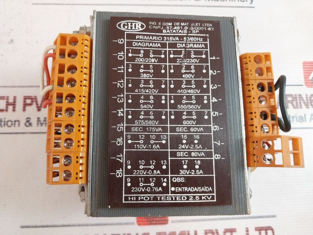 Ghr 315 Va Single Phase Transformer