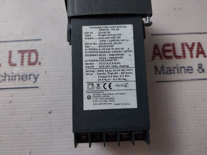 Gic 151B12B Single Acting Pid Temperature Controller 110-240 Vac/Dc
