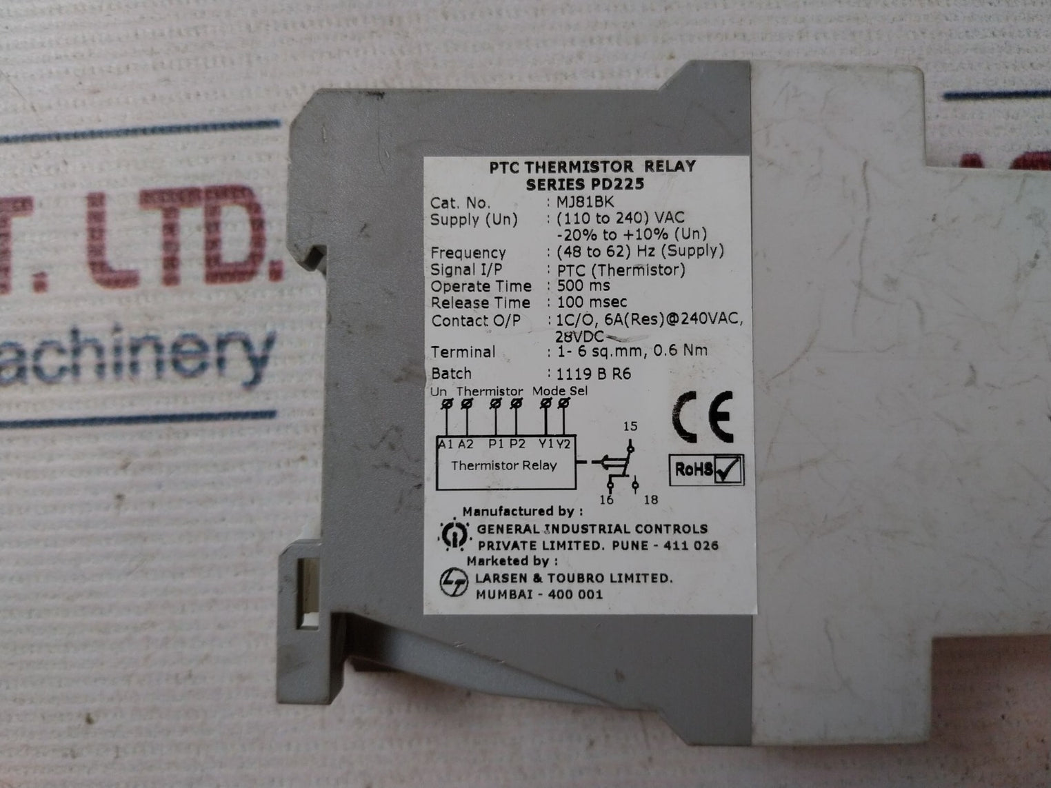 Gic Mj81Bk Ptc Thermistor Relay