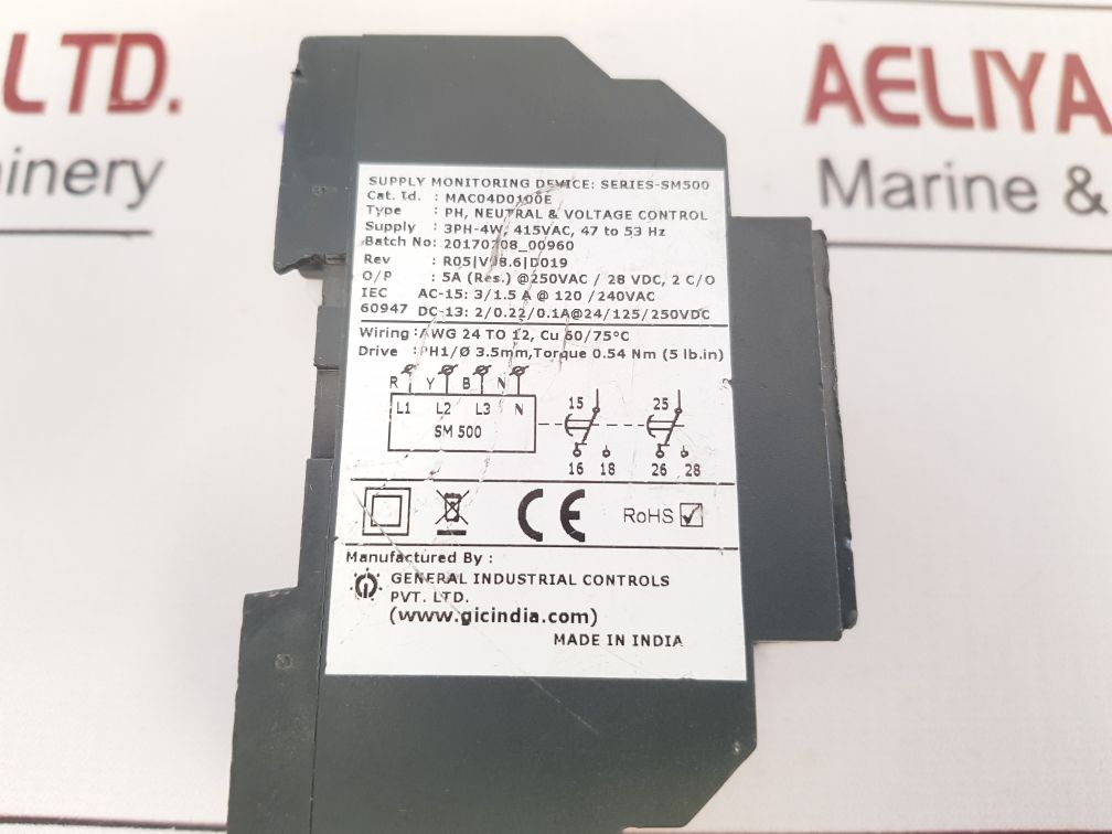 Gic Sm500 Voltage Monitor Mac04D0100E Used