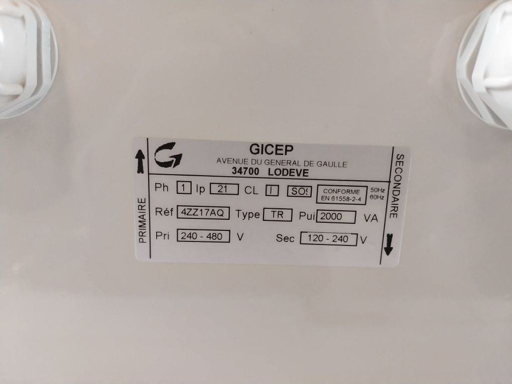 Gicep Electric Transformer 34700 Ip21 Type Tr 50/60Hz