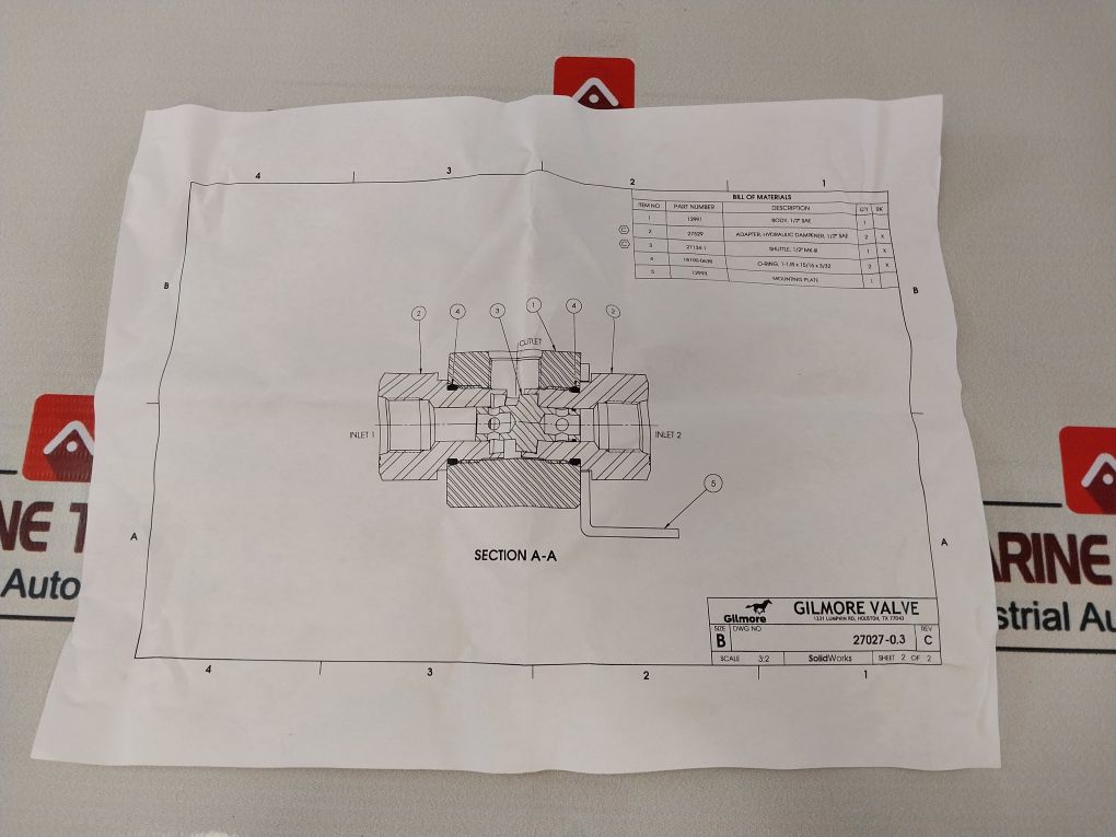 Gilmore 18100-641B Repair Kit For Shuttle Valve