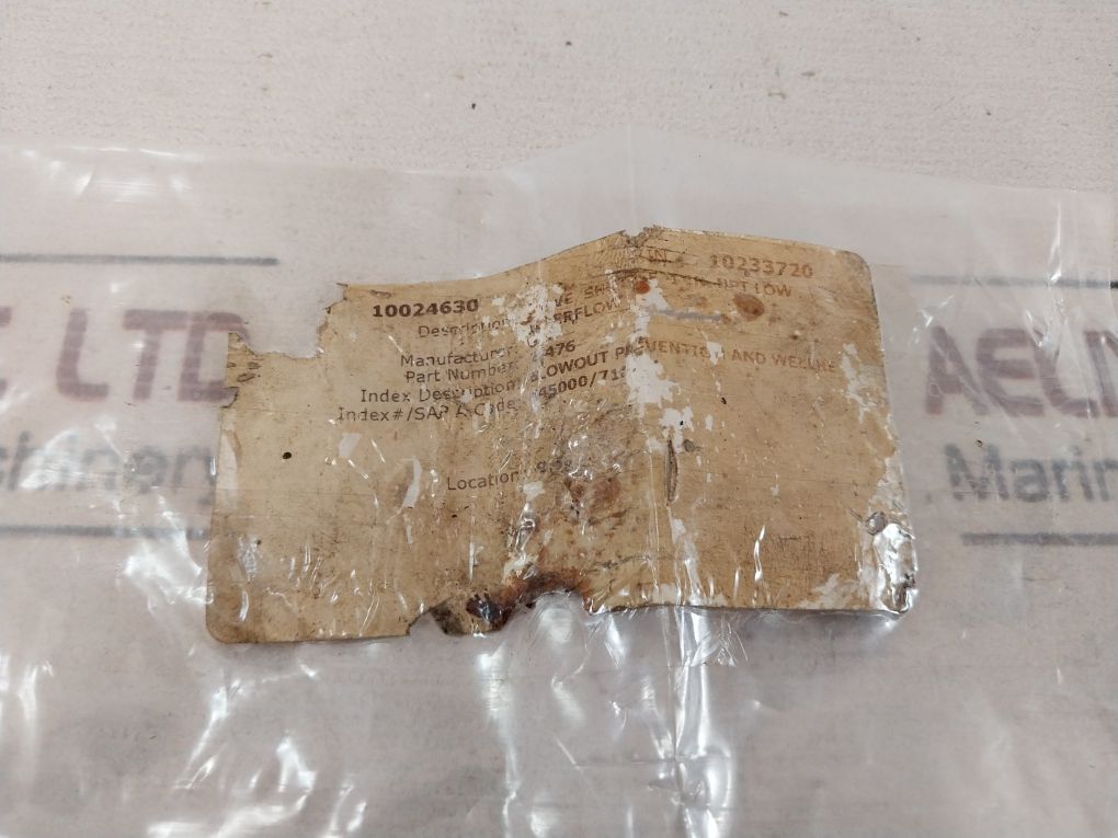 Gilmore 1” Npt Shuttle Valve Rev: D