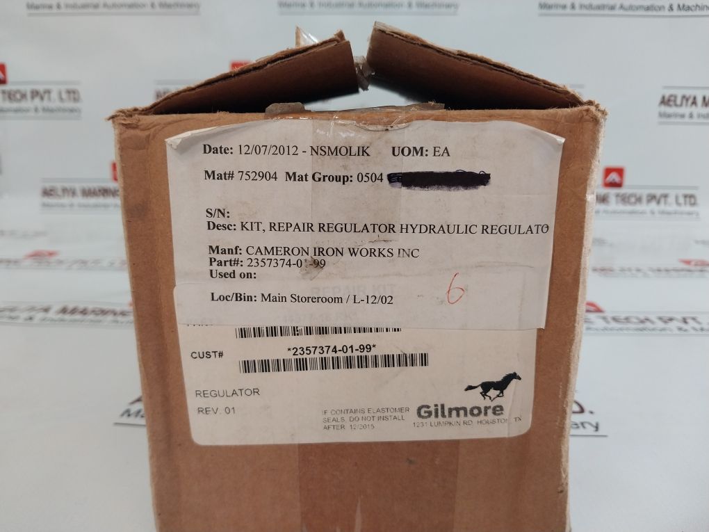 Gilmore 2357374-01-99 Hydraulic Regulator Repair Kit