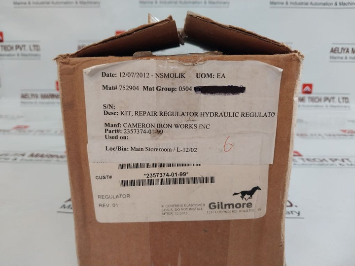 Gilmore 2357374-01-99 Hydraulic Regulator Repair Kit