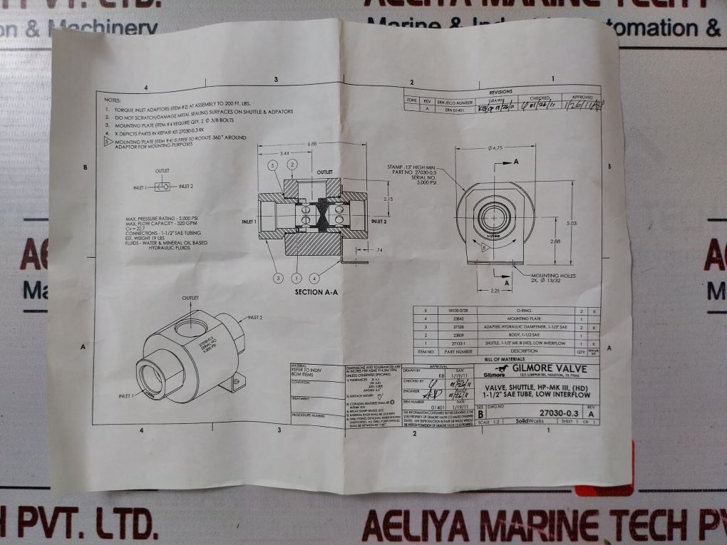 Gilmore 27030-0.3 Rk O-ring Shuttle Valve Repair Kit 18100-073B