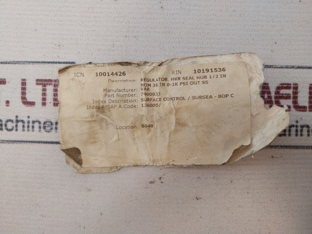 Gilmore 44475-2 Valve 1/ 4” Npt Pilot