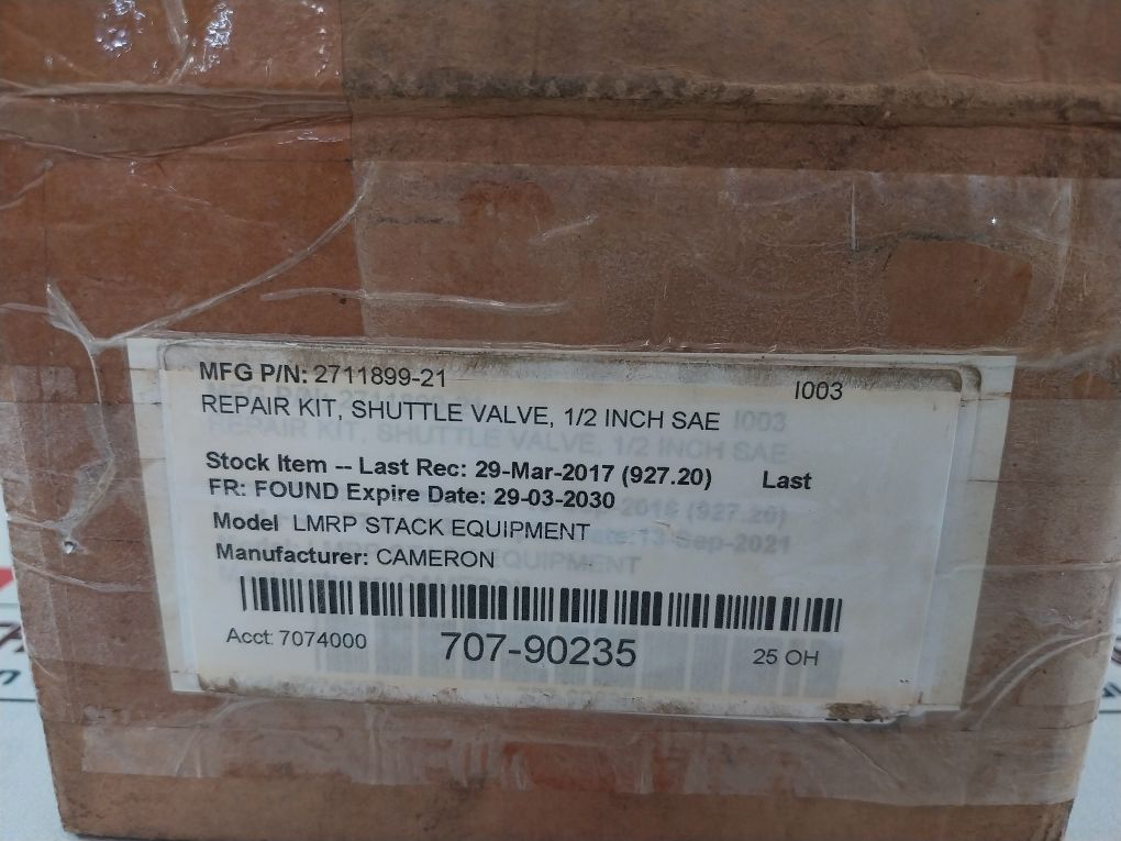 Gilmore/Cameron 27027 Rk 1/2 Inch Sae Shuttle Valve Repair Kit 2711899-21