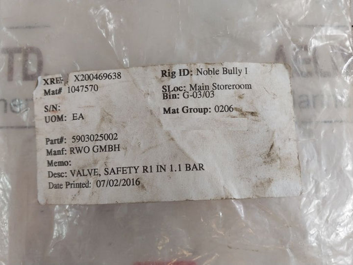 Goetze Cc499K Safety Valve 6523Fk Dn25