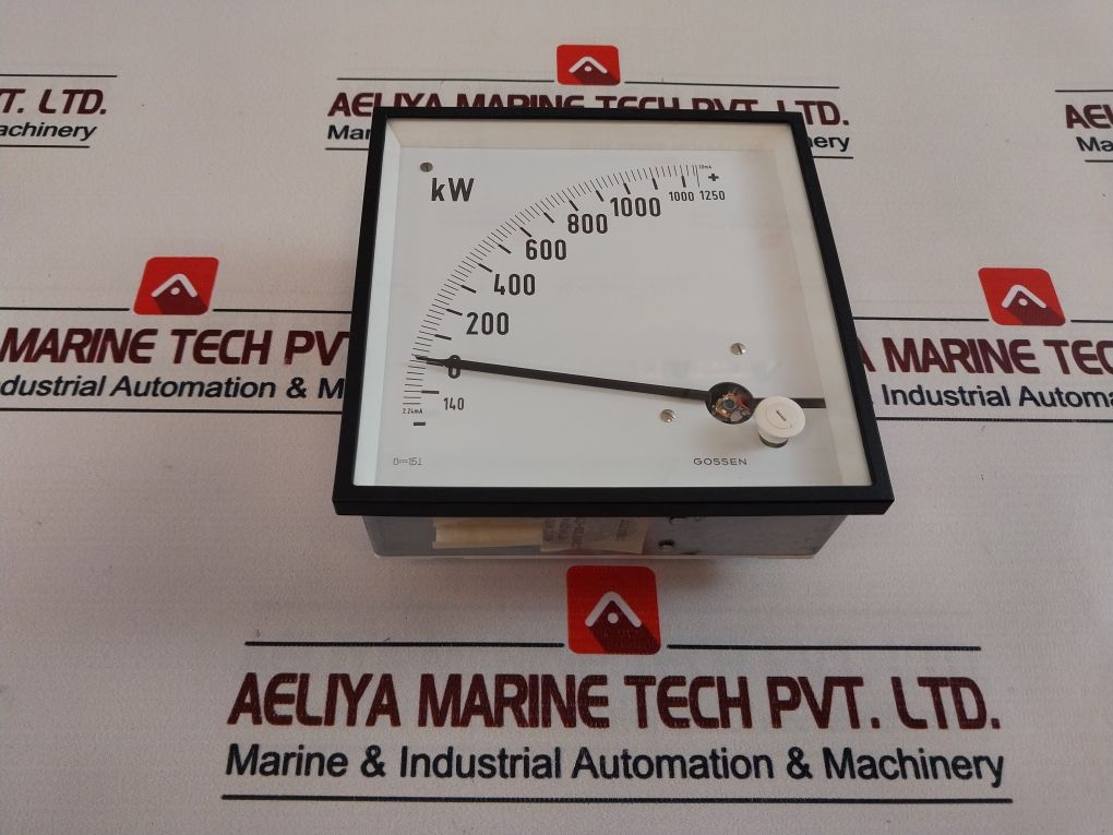 Gossen Pqs 144 Analog Kilowatt Panel Meter 140, 0-1250Kw