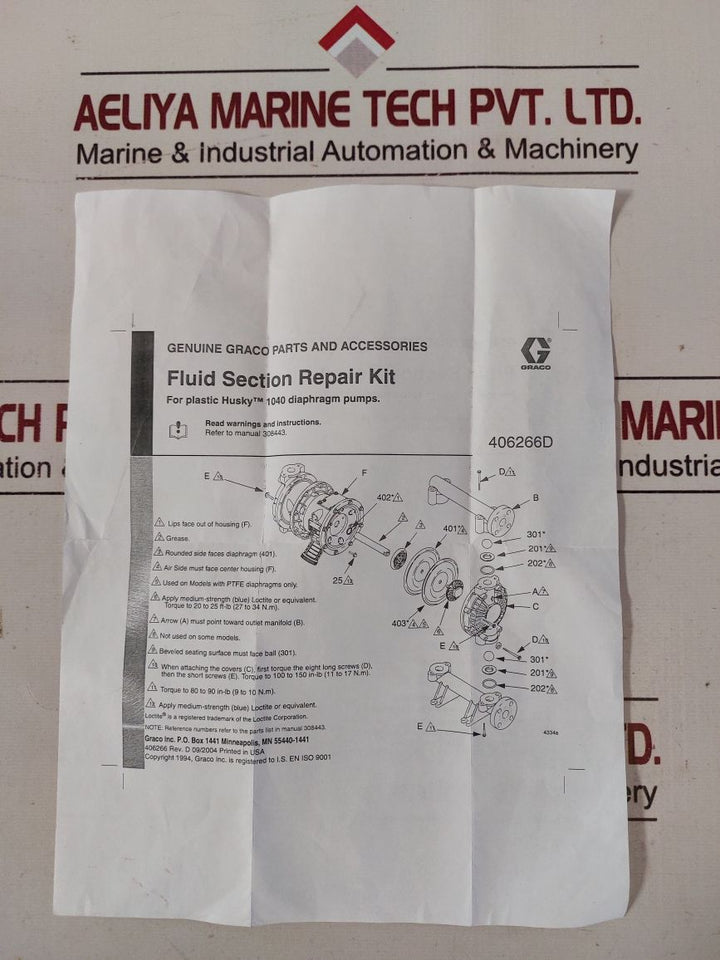 Graco D07525 Service Kit 1040
