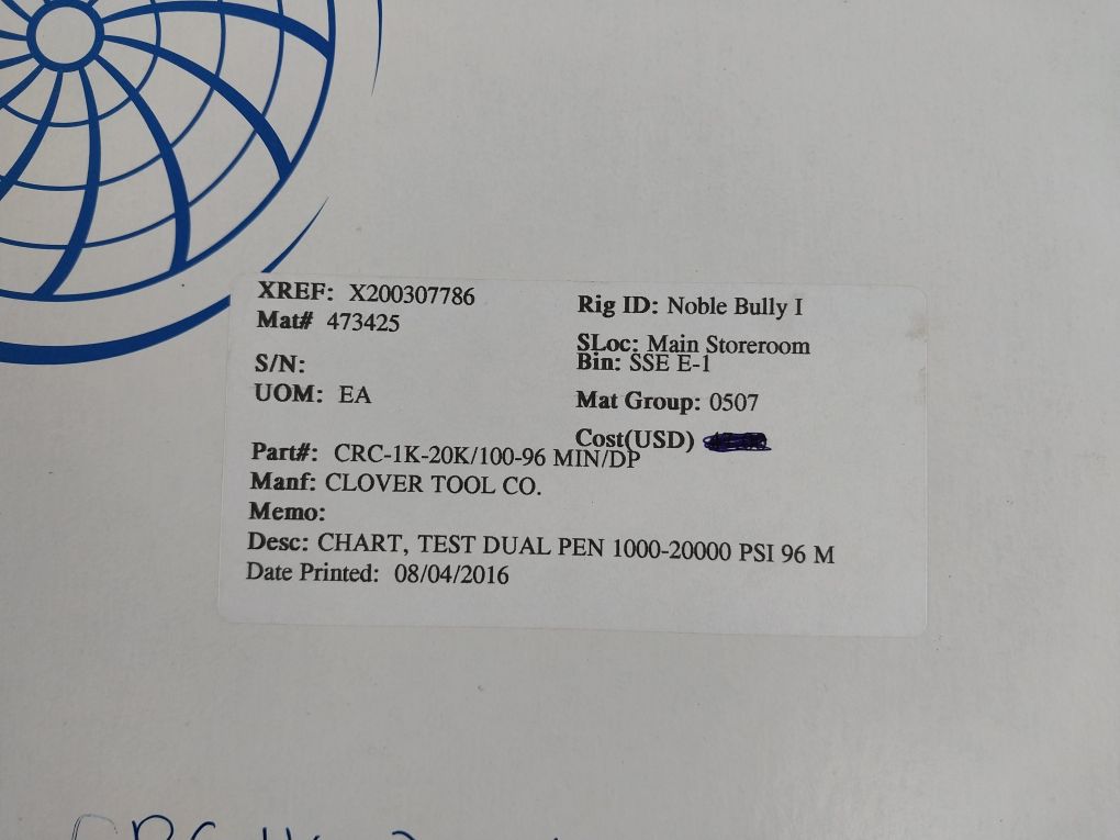 Graphic Controls Mc Mp-20000-1000-96Min Recording Charts Set