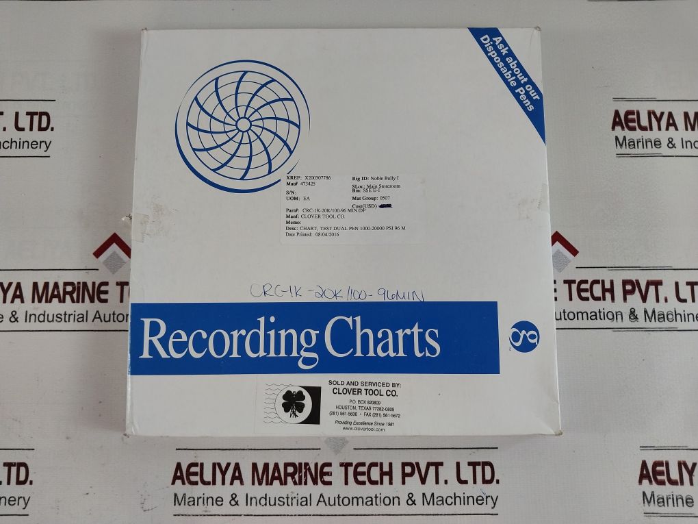 Graphic Controls Mc Mp-20000-1000-96Min Recording Charts Set