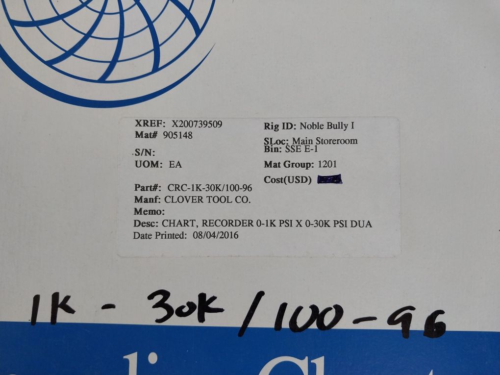 Graphic Controls Mc Mc Mp-30000-1000-96Min Recording Charts Set [1Set=100Chart]