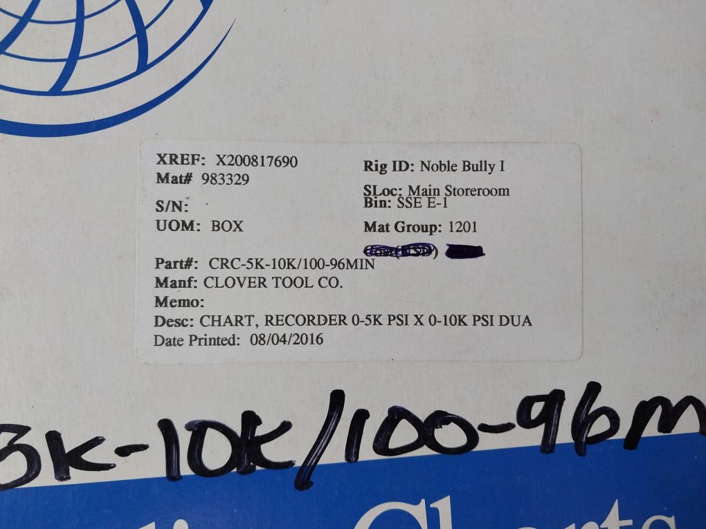 Graphic Controls Mc Mp-5000-10000-96Min Recording Charts Set[1Set=100 Chart]