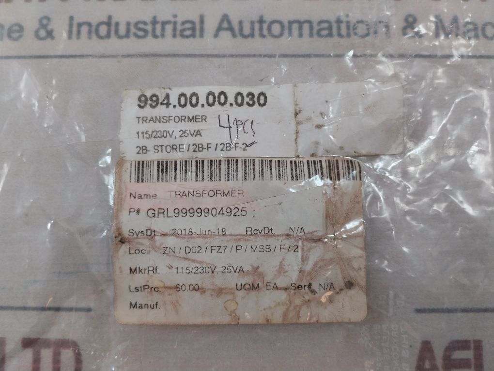Grl9999904925 Transformer 115/230V