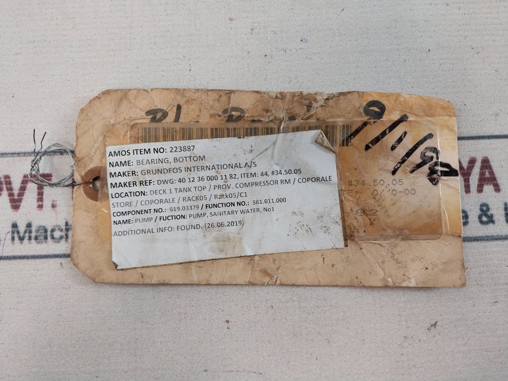 Grundfos 223887 Bearing Bottom