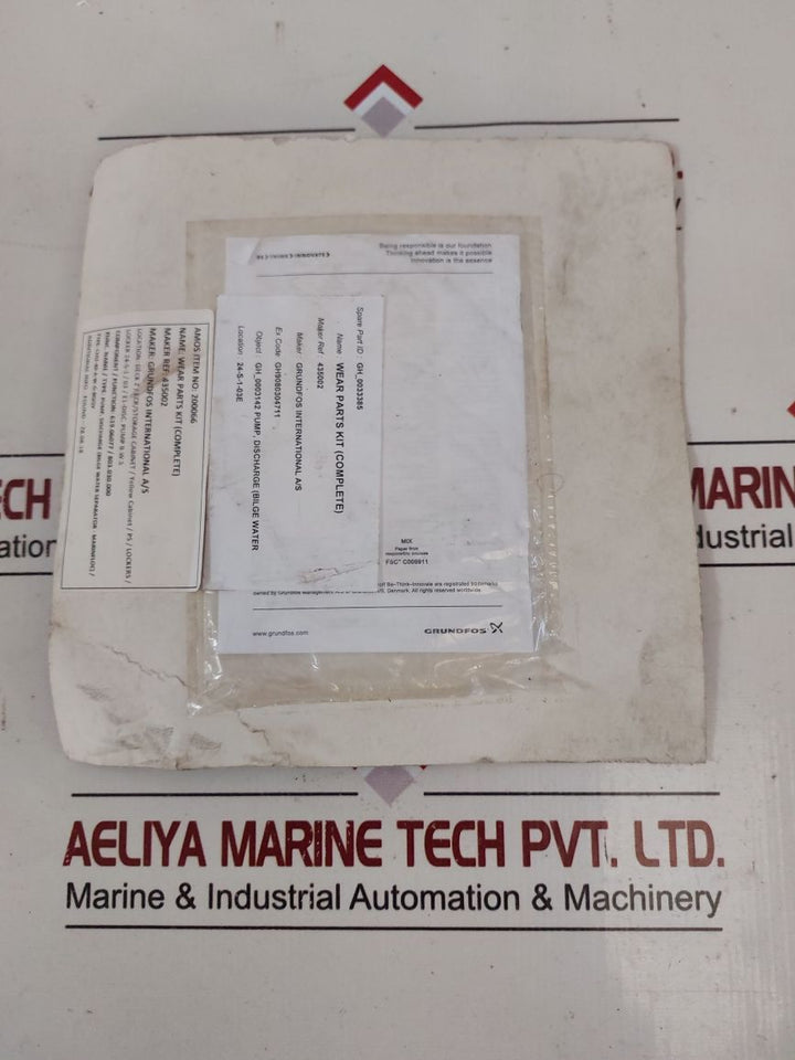 Grundfos 435002 Wear Parts Kit Ch2 F-h-i-k