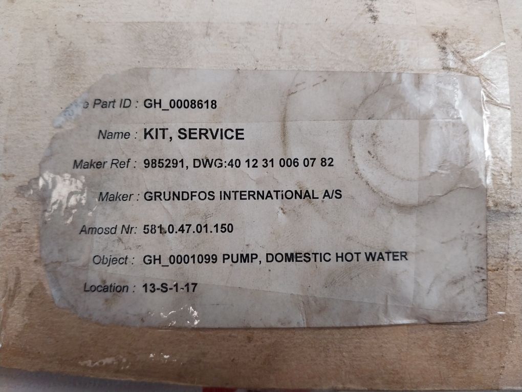 Grundfos 985291 Plain Seal Pump Kit