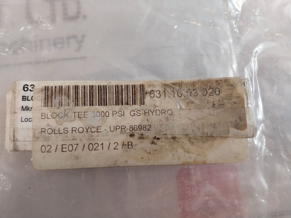 Gs-hydro 332116 Block Tee 3000 Psi