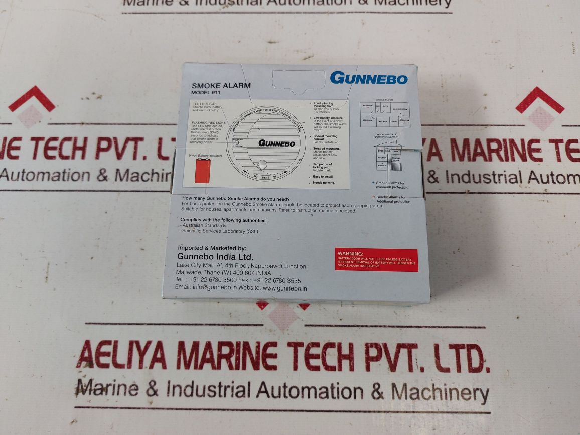 Gunnebo Smoke Alarm 911 (Without Battery)