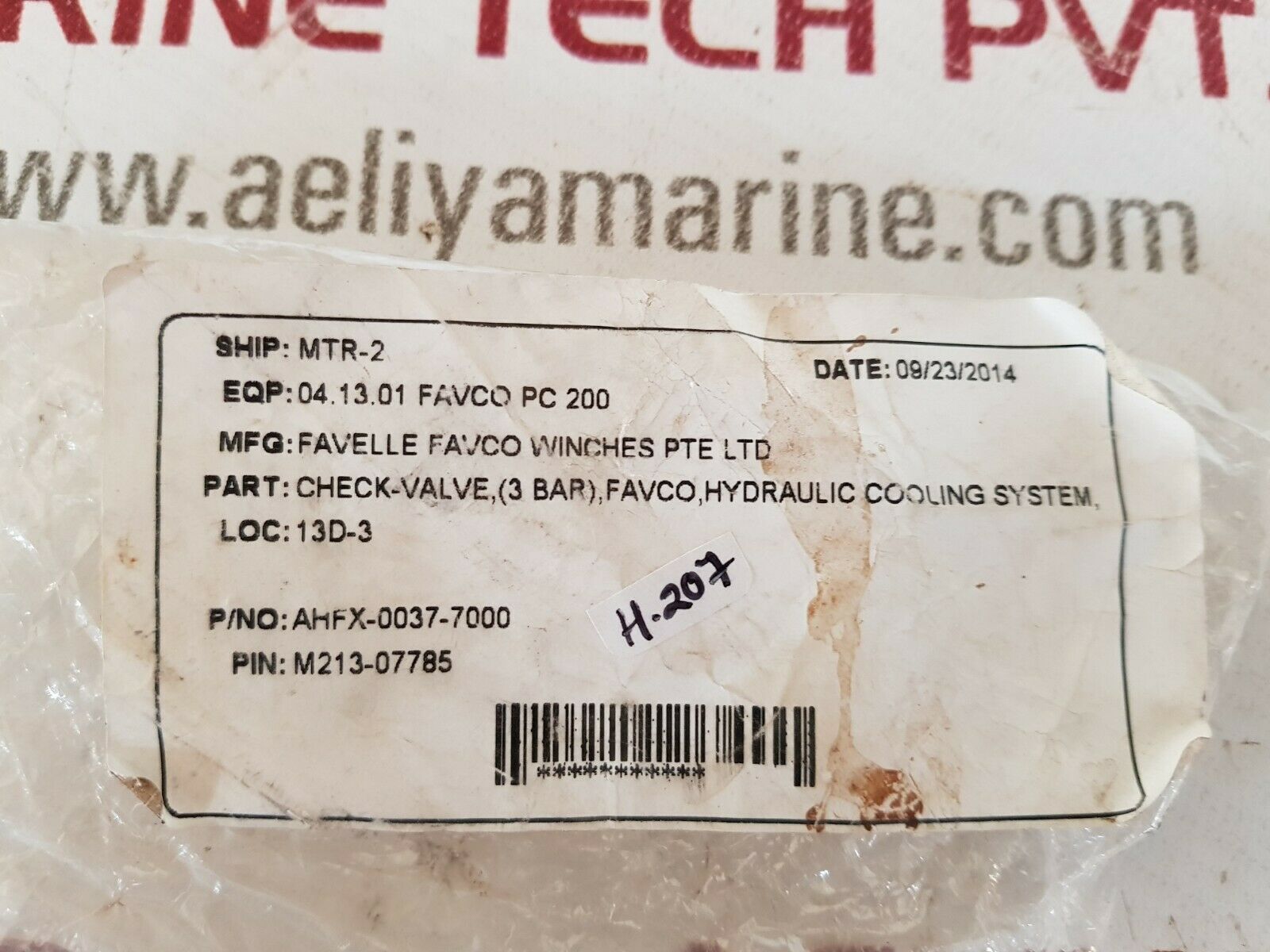 Favelle favco ahfx-0037-7000 valve