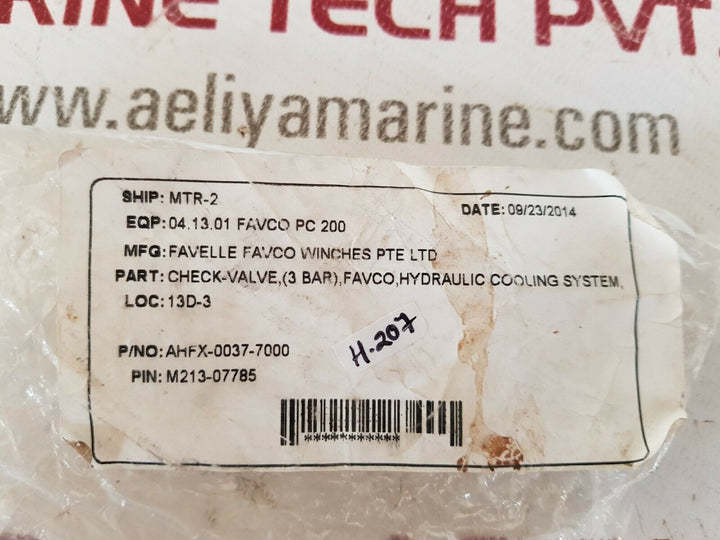 Favelle favco ahfx-0037-7000 valve