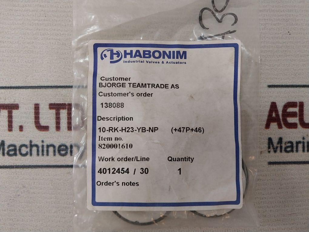 Habonim 10-rk-h23-yb-np Seal Kit For Ball Valve 3/4