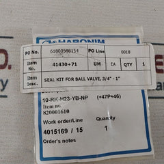 Habonim 10-rk-h23-yb-np Seal Kit For Ball Valve 3/4"-1"