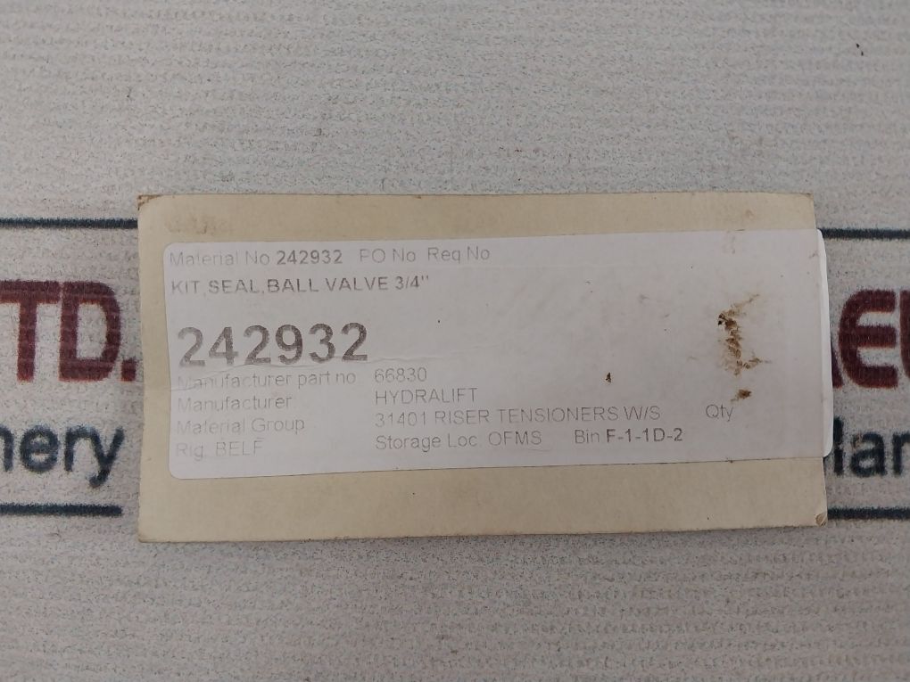 Habonim 10-rk-h23-yb-np Seal Kit For Ball Valve 3/4