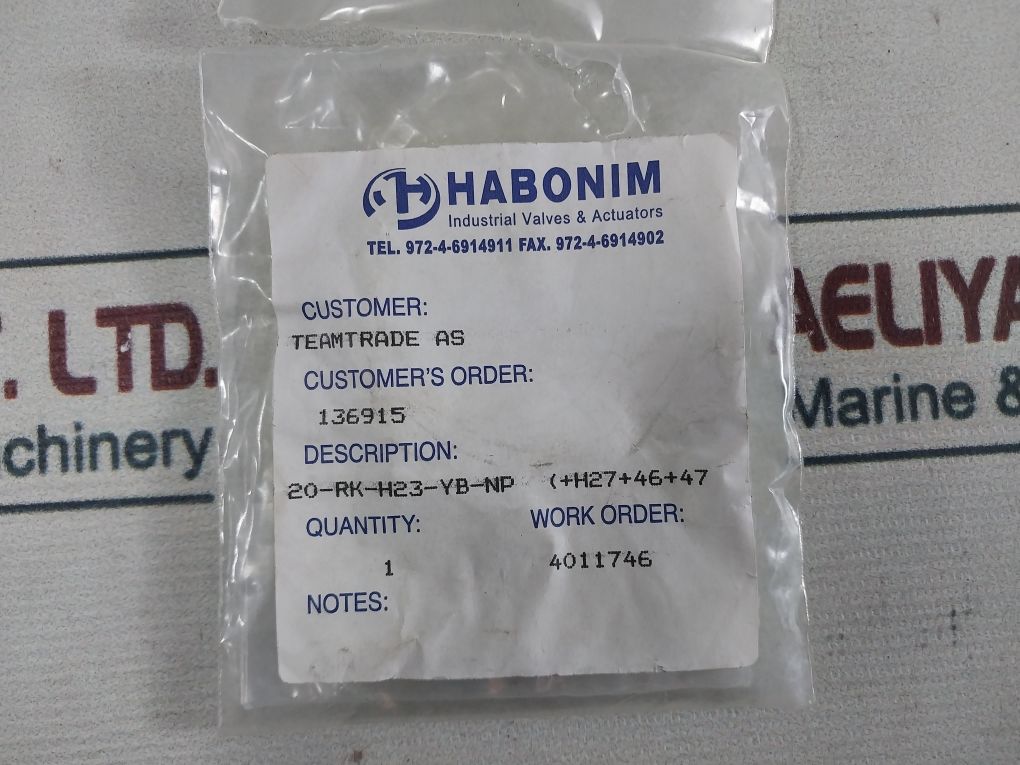 Habonim 20-rk-h23-yb-np Repair Kit For Ball Valve