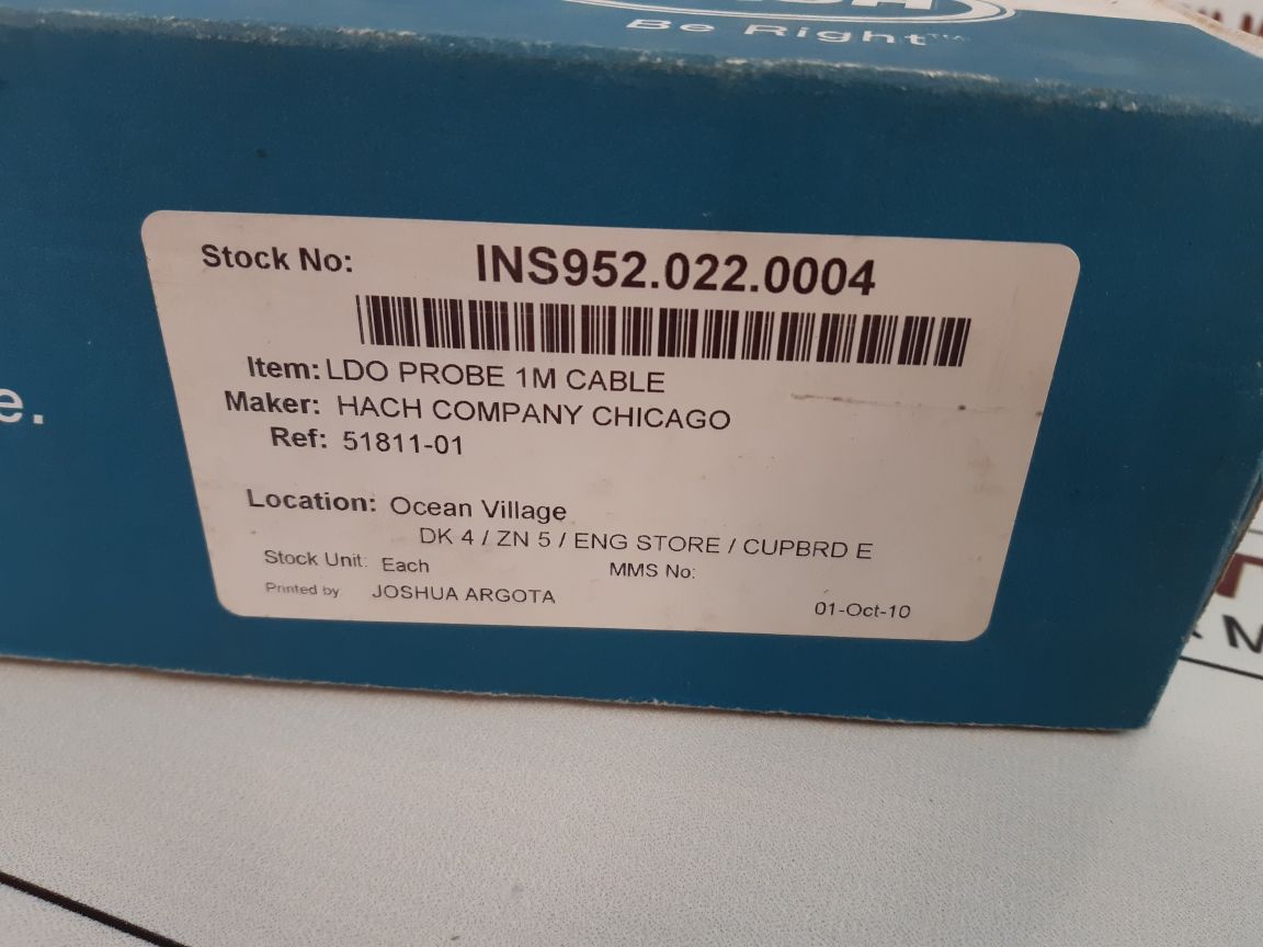 Hach 51811-03 portable ldo probe 1m cable