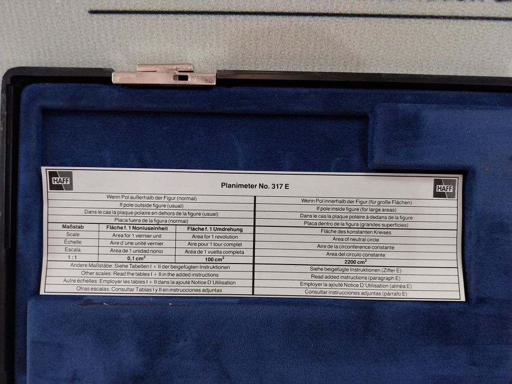 Haff 317 E Planimeter Set
